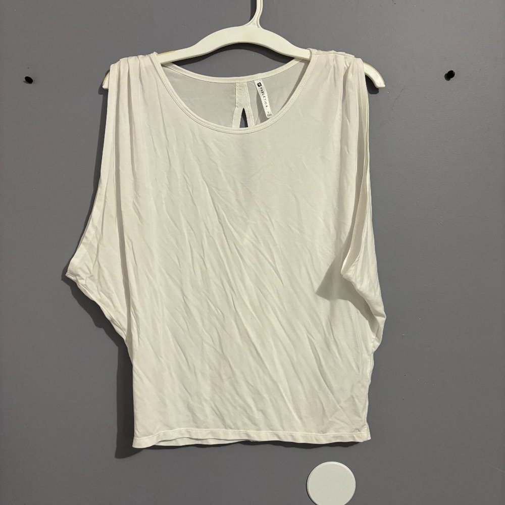 Fabletics white deep armhole top size small